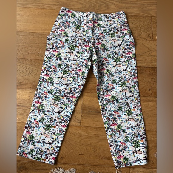 Talbots tropical beach print capri womens 8p - Picture 2 of 6
